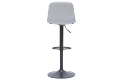 Tabourets de bar réglables pivotants 360° en tissu gris clair et métal (lot de 2) SAURY