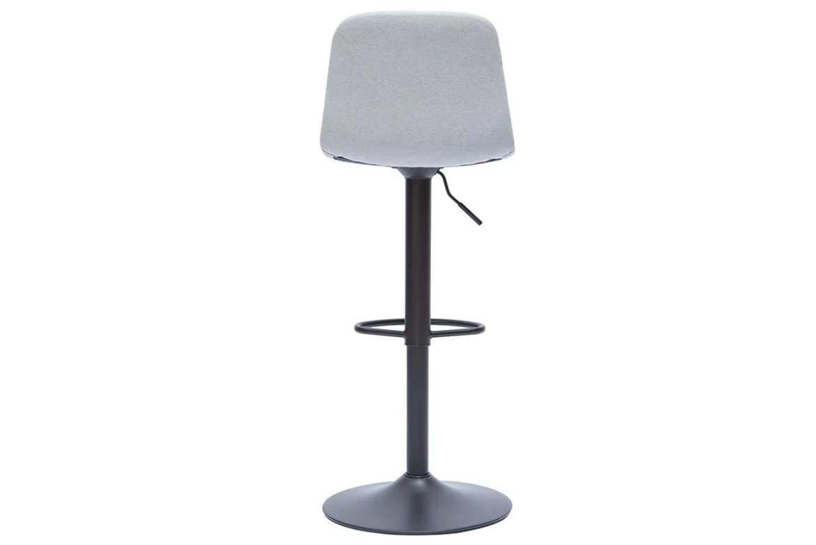 Tabourets de bar réglables pivotants 360° en tissu gris clair et métal (lot de 2) SAURY