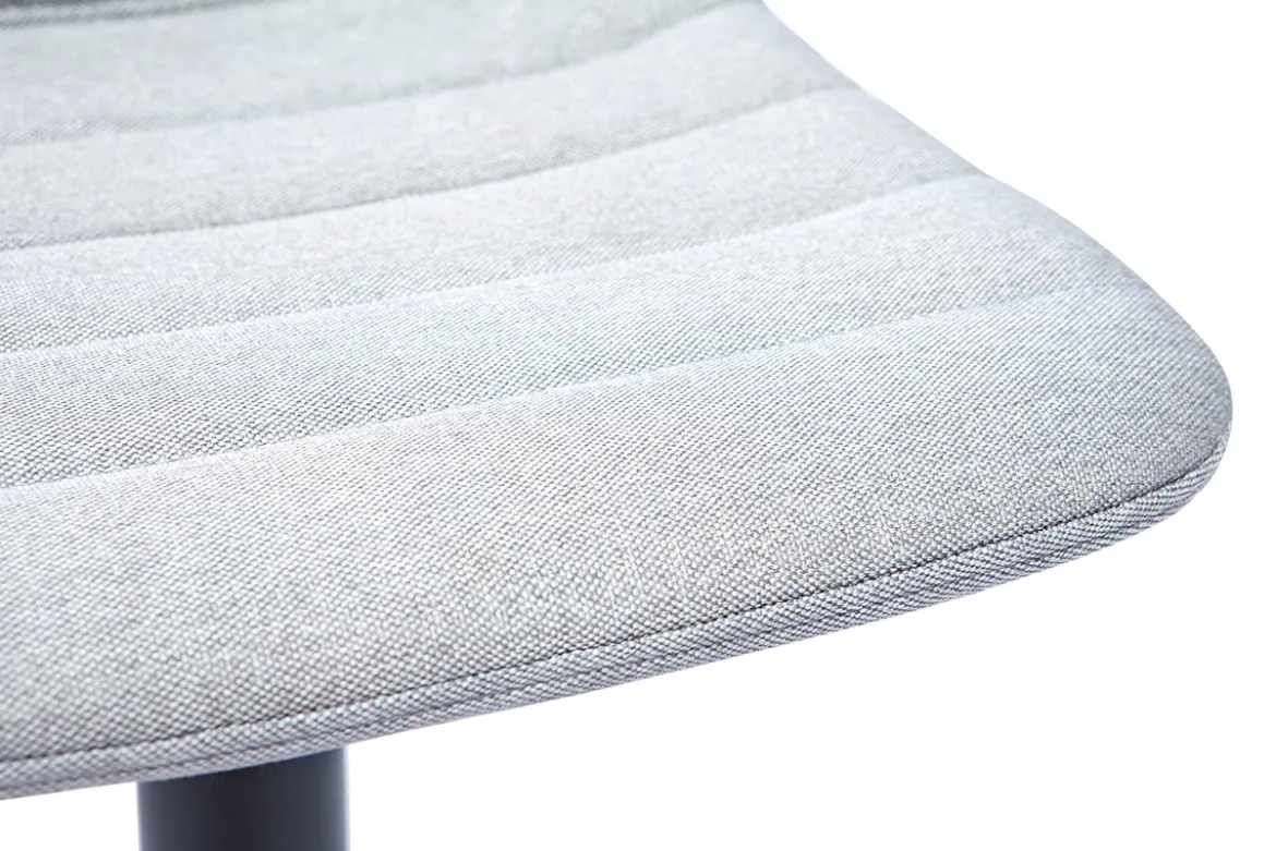 Tabourets de bar réglables pivotants 360° en tissu gris clair et métal (lot de 2) SAURY