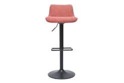 Tabourets de bar réglables pivotants 360° en tissu effet velours texturé terracotta et métal noir (lot de 2) BOOST