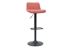 Tabourets de bar réglables pivotants 360° en tissu effet velours texturé terracotta et métal noir (lot de 2) BOOST