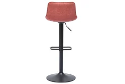Tabourets de bar réglables pivotants 360° en tissu effet velours texturé terracotta et métal noir (lot de 2) BOOST