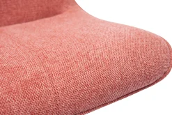 Tabourets de bar réglables pivotants 360° en tissu effet velours texturé terracotta et métal noir (lot de 2) BOOST