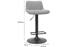 Tabourets de bar réglables pivotants 360° en tissu effet velours texturé terracotta et métal noir (lot de 2) BOOST