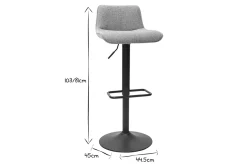 Tabourets de bar réglables pivotants 360° en tissu effet velours texturé jaune moutarde et métal (lot de 2) BOOST