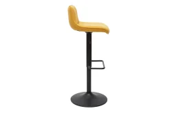 Tabourets de bar réglables pivotants 360° en tissu effet velours texturé jaune moutarde et métal (lot de 2) BOOST