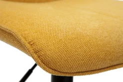 Tabourets de bar réglables pivotants 360° en tissu effet velours texturé jaune moutarde et métal (lot de 2) BOOST