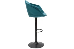 Tabourets de bar réglables pivotants 360° en velours bleu pétrole et métal (lot de 2) TAYA