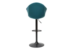 Tabourets de bar réglables pivotants 360° en velours bleu pétrole et métal (lot de 2) TAYA