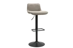 Tabourets de bar réglables pivotants 360° en tissu taupe et métal noir (lot de 2) BOOST
