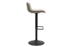 Tabourets de bar réglables pivotants 360° en tissu taupe et métal noir (lot de 2) BOOST