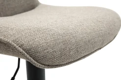 Tabourets de bar réglables pivotants 360° en tissu taupe et métal noir (lot de 2) BOOST