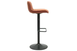 Tabourets de bar réglables pivotants 360° en tissu effet velours texturé terre brûlée et métal noir (lot de 2) BOOST