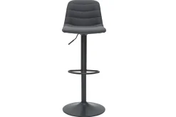 Tabourets de bar réglables pivotants 360° tissu et métal gris foncé (lot de 2) SAURY