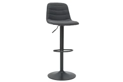 Tabourets de bar réglables pivotants 360° tissu et métal gris foncé (lot de 2) SAURY