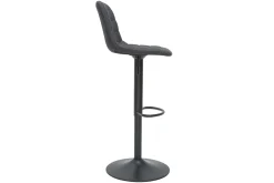 Tabourets de bar réglables pivotants 360° tissu et métal gris foncé (lot de 2) SAURY