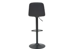 Tabourets de bar réglables pivotants 360° tissu et métal gris foncé (lot de 2) SAURY