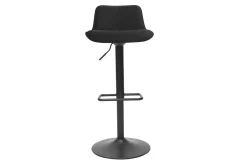 Tabourets de bar réglables pivotants 360° noirs en tissu velours et métal (lot de 2) BOOST