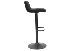 Tabourets de bar réglables pivotants 360° noirs en tissu velours et métal (lot de 2) BOOST