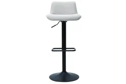 Tabourets de bar réglables pivotants 360° en tissu effet velours texturé beige et métal noir (lot de 2) BOOST