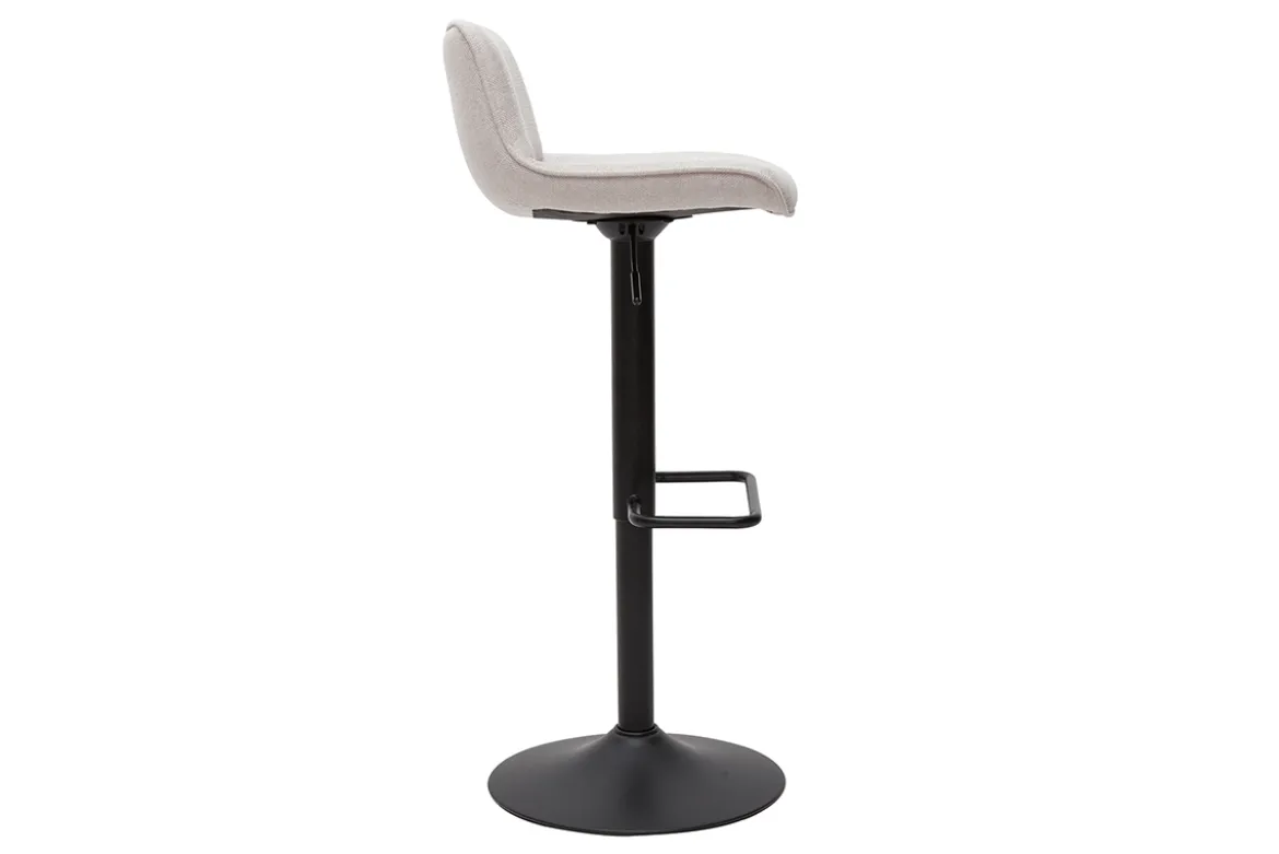 Tabourets de bar réglables pivotants 360° en tissu effet velours texturé beige et métal noir (lot de 2) BOOST