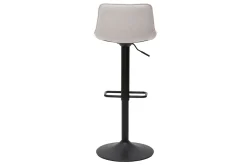 Tabourets de bar réglables pivotants 360° en tissu effet velours texturé beige et métal noir (lot de 2) BOOST