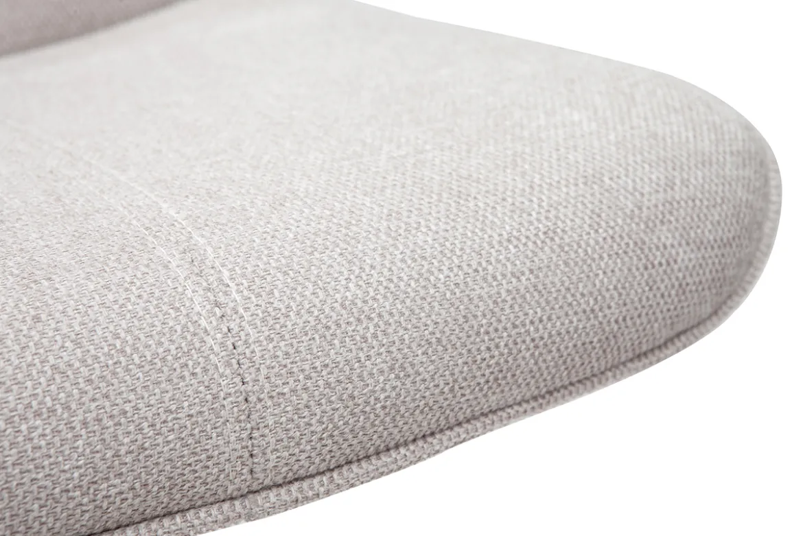 Tabourets de bar réglables pivotants 360° en tissu effet velours texturé beige et métal noir (lot de 2) BOOST