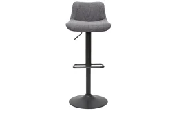 Tabourets de bar réglables pivotants 360° en tissu effet velours texturé gris et métal (lot de 2) BOOST
