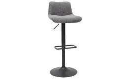 Tabourets de bar réglables pivotants 360° en tissu effet velours texturé gris et métal (lot de 2) BOOST