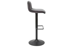 Tabourets de bar réglables pivotants 360° en tissu effet velours texturé gris et métal (lot de 2) BOOST
