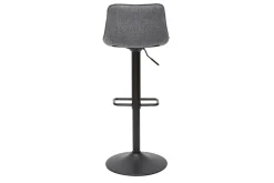 Tabourets de bar réglables pivotants 360° en tissu effet velours texturé gris et métal (lot de 2) BOOST