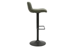 Tabourets de bar réglables pivotants 360° en tissu vert kaki et métal noir (lot de 2) BOOST