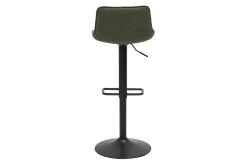 Tabourets de bar réglables pivotants 360° en tissu vert kaki et métal noir (lot de 2) BOOST