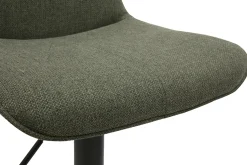 Tabourets de bar réglables pivotants 360° en tissu vert kaki et métal noir (lot de 2) BOOST