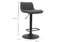 Tabourets de bar réglables pivotants 360° en tissu vert kaki et métal noir (lot de 2) BOOST
