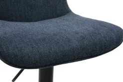 Tabourets de bar réglables pivotants 360° en tissu effet velours texturé bleu foncé et métal noir (lot de 2) BOOST