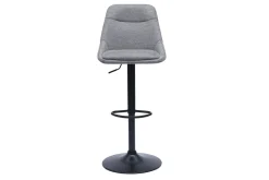 Tabourets de bar réglables pivotants 360° en tissu effet velours texturé gris et métal (lot de 2) ALESS