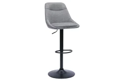 Tabourets de bar réglables pivotants 360° en tissu effet velours texturé gris et métal (lot de 2) ALESS