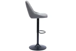 Tabourets de bar réglables pivotants 360° en tissu effet velours texturé gris et métal (lot de 2) ALESS