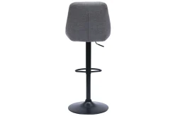 Tabourets de bar réglables pivotants 360° en tissu effet velours texturé gris et métal (lot de 2) ALESS