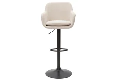 Tabourets de bar réglables tissu effet velours beige et métal (lot de 2) AMIKA