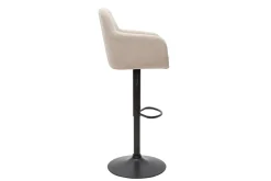 Tabourets de bar réglables tissu effet velours beige et métal (lot de 2) AMIKA