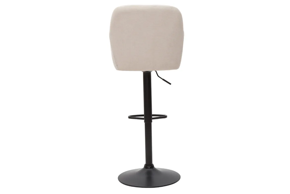 Tabourets de bar réglables tissu effet velours beige et métal (lot de 2) AMIKA