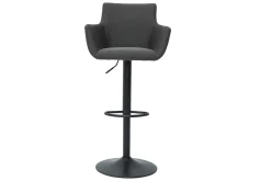 Tabourets de bar réglables tissu gris anthracite métal noir (lot de 2) CARLIE