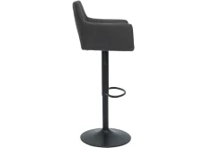 Tabourets de bar réglables tissu gris anthracite métal noir (lot de 2) CARLIE