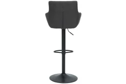 Tabourets de bar réglables tissu gris anthracite métal noir (lot de 2) CARLIE