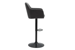 Tabourets de bar réglables tissu effet velours gris foncé et métal (lot de 2) AMIKA
