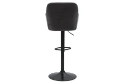 Tabourets de bar réglables tissu effet velours gris foncé et métal (lot de 2) AMIKA