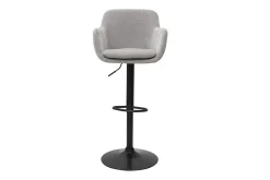Tabourets de bar réglables tissu effet velours gris et métal (lot de 2) AMIKA