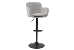 Tabourets de bar réglables tissu effet velours gris et métal (lot de 2) AMIKA